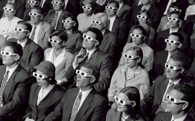 Cinema audience 3D glasses